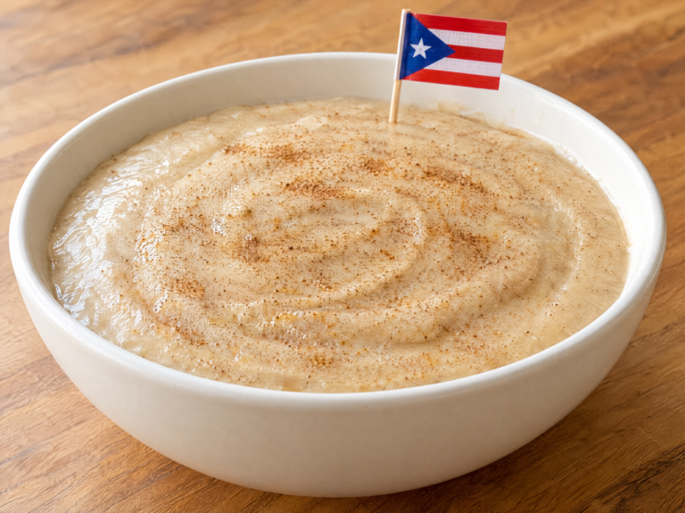 Avena Puertorriqueña con Canela with a smooth creamy texture and a light dusting of ground cinnamon